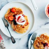 Photo of Pancakes with Strawberries.