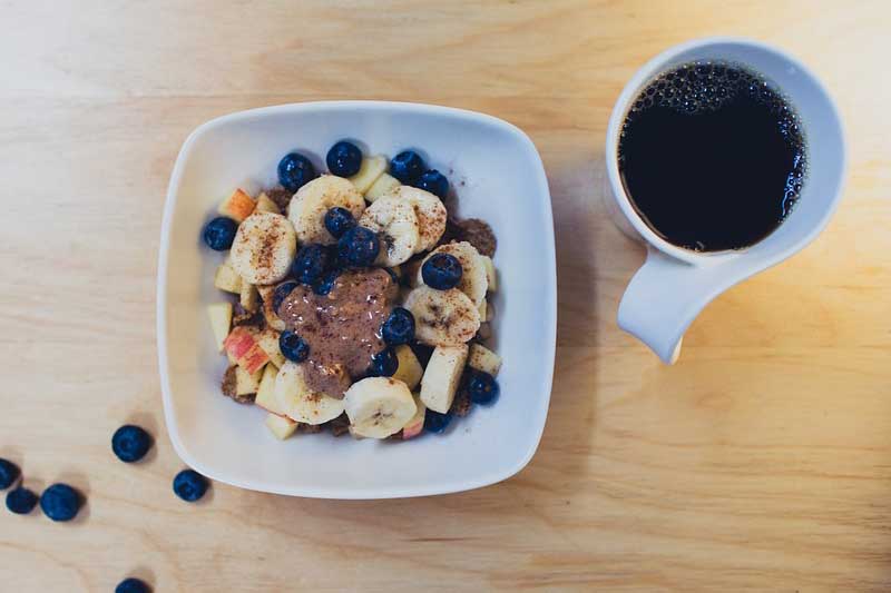 Photo of breakfast bowl with bananas.