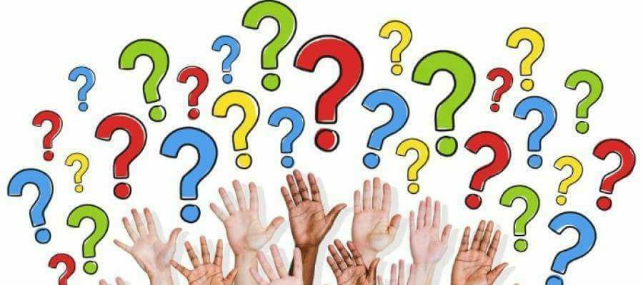 question marks.