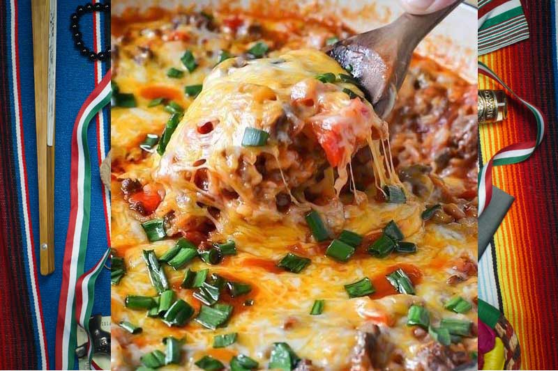 Photo of Cheesy Beef & Vegetable Taco Skillet.